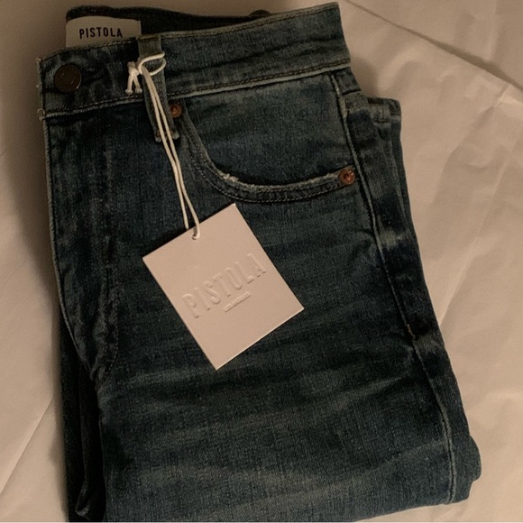 pistola Denim - Pistola Colleen High Rise Slim Flare in Willow -Revolve-